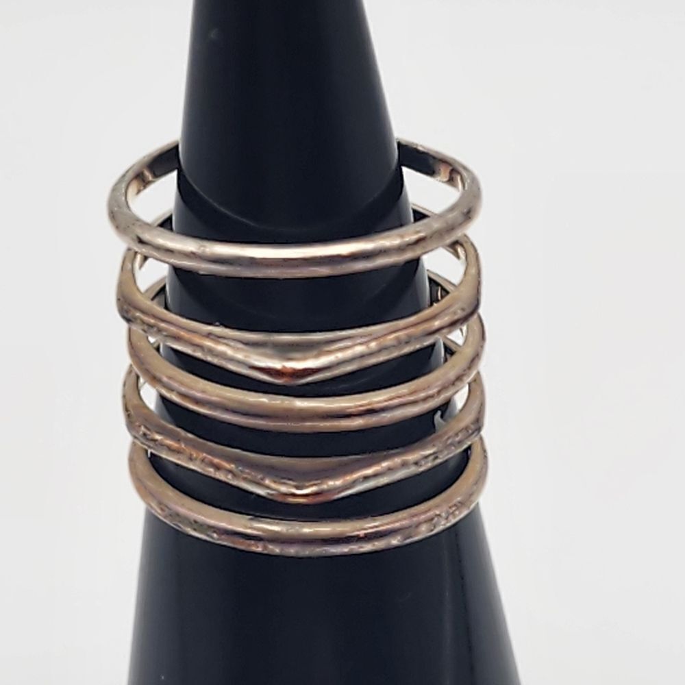 Stella & Dot Maylee Silver Tone Adjustable Cuff Ring